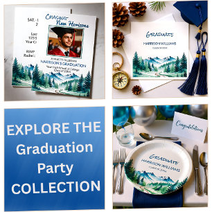 Modern Mountain Grad Party Gift Tags
