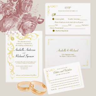 Carte D'accompagnement Elégant désir et conseil Mariage victorien