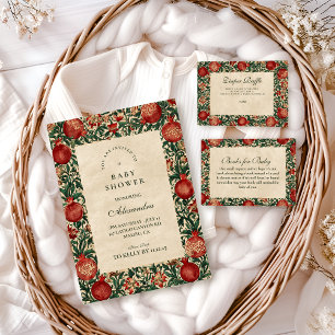 Pomegranate Garden Botanical Baby Shower Invitation