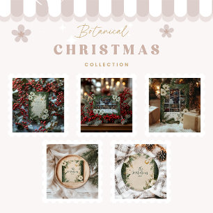 Winter White Anemone Christmas Party Invitation