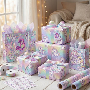 Cute Kawaii Unicorn Pastel Rainbow Magical Large Gift Bag