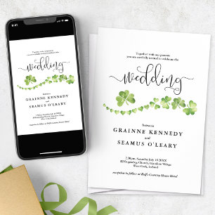 Elegant Irish Celtic Knot All In One Wedding Invitation