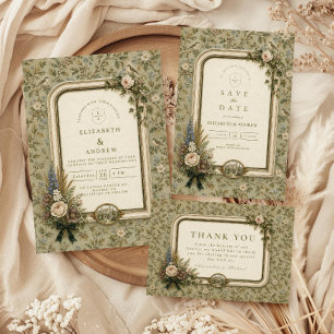 Elegant English Manor Wedding RSVP Card