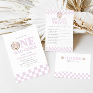Carte Super Retro Happy Girls 1er anniversaire Trivia Je