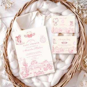 Invitation Disco Cowgirl Baby shower