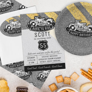 Motorcycle Biker Happy Birthday Party Gift & Favou Oval Sticker