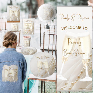 Pearls & Prosecco Modern Elegant Bridal Shower Acrylic Sign