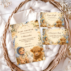 Carte D'accompagnement Tirage au sort de couche fantaisiste bleu boho
