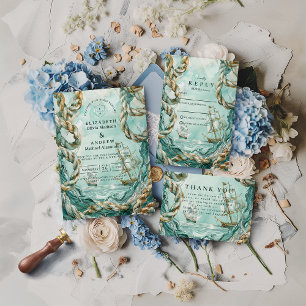 Nautical Rope Voyage Wedding Invitation