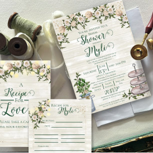 Farmhouse Tea Bridal Shower Flat Thank You Card