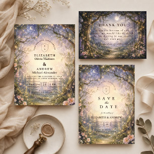Enchanted Woodland Fairy Wedding Thank You Card