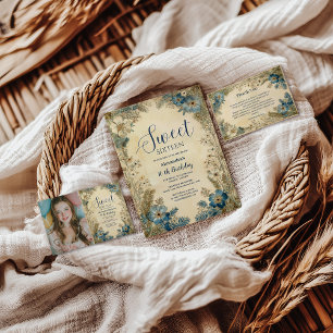 Antique Botanical Art Nouveau Sweet Sixteen Invitation