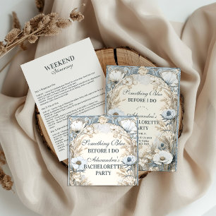 Something Blue Winter Floral Bachelorette Invitation