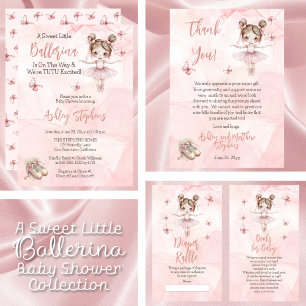 Little Ballerina Is On The Way Tutu Baby Shower Invitation