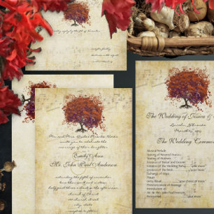 Vintage Birds Bronze Iron Work  Wedding Invitation