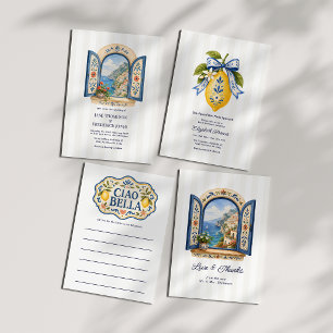 Invitation Mariage Méditerranéen Italien sur la Côte d'Amalfi