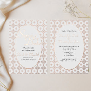 En Aluminium Mariage complexe Enregistrer la date Invitation