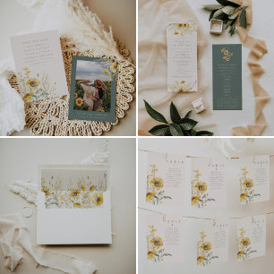 Fall Save The Date, Sunflower Save The Date Invitation
