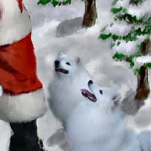 American Eskimo Dog Christmas Holiday Card