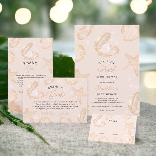 Cute ocean little pearl baby shower bring a book enclosure card