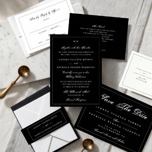 Classic Calligraphy Framed Wedding Napkin