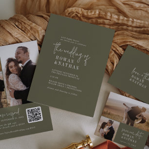 Modern Chic Olive Green The Wedding Of Invitation