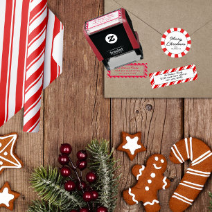 Merry Christmas Candy Cane Custom Classic Round Sticker