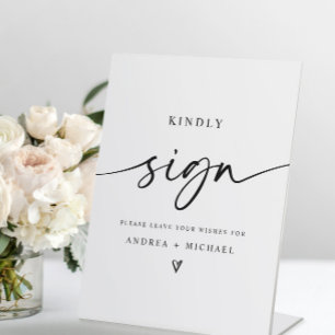 Bridal Shower Cards Gifts Sign Modern Handwriting