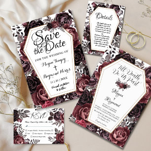 Till Death Do Us Part Vintage Gothic Wedding Invitation