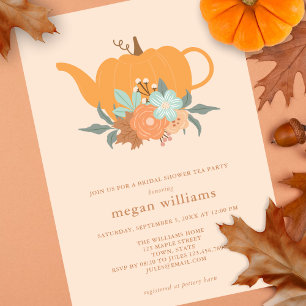 Fall Tea Party Bridal Shower Invitation
