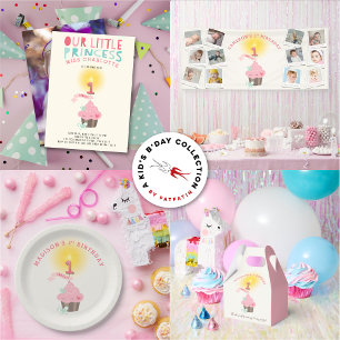 Little Cupcake Princess Girl's 1st Birthday Party Invitation