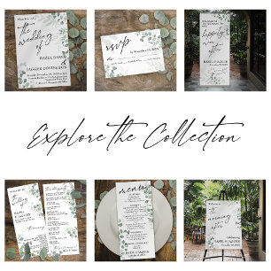 Elegant Simple Contemporary Typography Greenery Menu