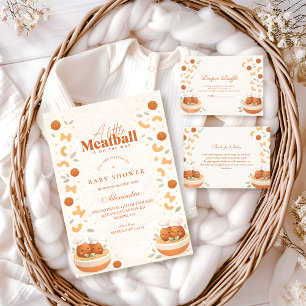 Cute Little Meatball Baby Shower Invitation