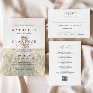 Simple Minimal Formal Traditional Classic Wedding RSVP Card