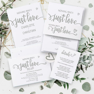 Nothing Fancy Just Love Minimalist Wedding Classic Round Sticker