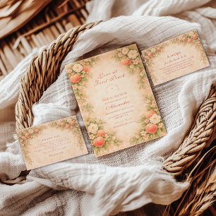 Sweet Peach Garden Bridal Shower Napkin