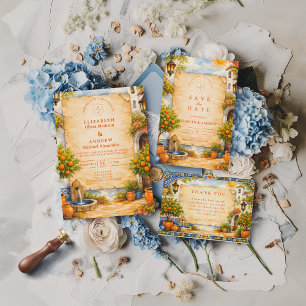 Spanish Courtyard Romance Wedding Thank You Card