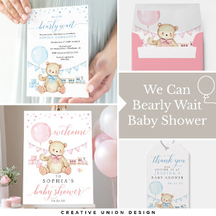 Teddy Bear Boy Baby Shower Invitation