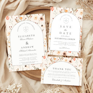 Delicate Wildflower Garden Wedding Invitation