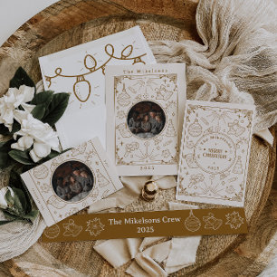 Elegant Gold Line Art Christmas