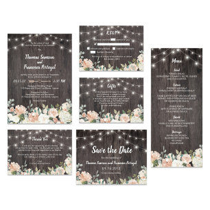 Invitation Chaîne bohémienne rustique éclaire l'invitation fl