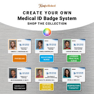 Color Coded Frame Hospital Employee Photo ID Badge