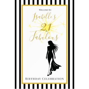 21st Birthday Invitation Black & Gold