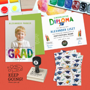 Poster Sympa Colorful Kids Diplôme Diplôme Diplôme Logo