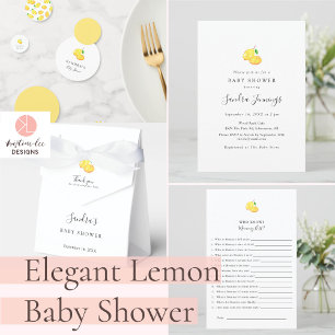 Watercolor Lemon Elegant Border Minimal Chic