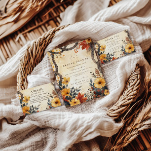 Rustic Autumn Meadow Bridal Shower Invitation