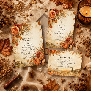 Timeless Rustic Autumn Wedding Invitation