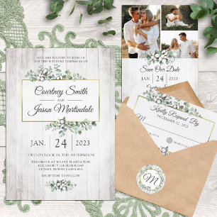 Invitation Enregistrer la date Rustic Southern Cotton Mariage