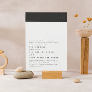 Black Terracotta Stripe Monogram Accommodation RSVP Card