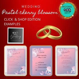 abstract pastel cherry blossom sakura wedding  guest book